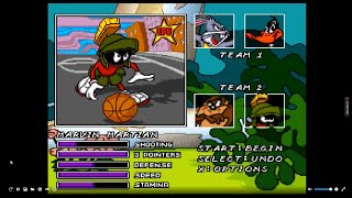 Looney Tunes BBall SNESBest Of 7 Game 1 Bugs BunnyDaffy Duck vs TazMarvin The Martian [upl. by Hefter]