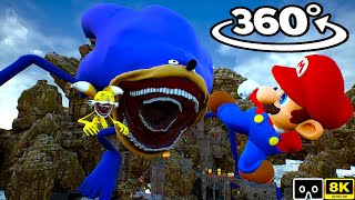 Sonic Tapes 360° VS Mario  Ruined Mushroom Kingdom  Scary VR 360º 8K Animation Film [upl. by Marcel]