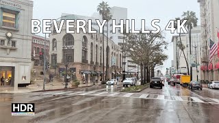 Rainy Beverly Hills  Scenic Drive 4K HDR  Los Angeles USA [upl. by Post]