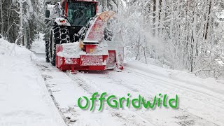 Snowblowing with Valtra Valmet and Duun TF 220 [upl. by Hollenbeck]