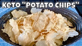 Keto quotPotato Chipsquot  Dehydrated Crispy Delicious Jicama Chips [upl. by Ellenid]