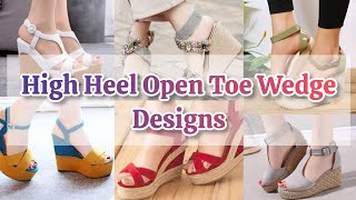 High Heels Open Toe Wedge Designs Sandals for Girls Wedge Heels wedgesandalsheelsheelsandals [upl. by Flatto]