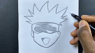 Easy to draw  how to draw satoru gojo easy stepbystep [upl. by Amena894]