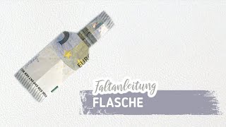 FLASCHE aus 5 Euro falten Geldgeschenk Flasche aus Geldschein falten [upl. by Imogene]