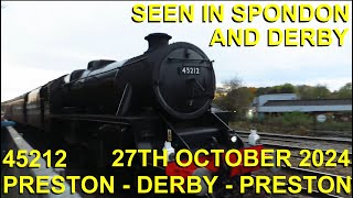 45212 Preston to Derby to Preston at Spondon and Nottingham Road Derby 27th October 2024 [upl. by Nuncia]