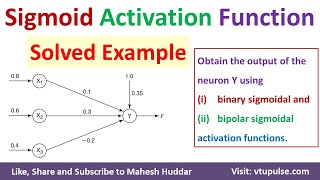 3 Sigmoid Activation Function Solved Example  Soft Computing  Machine Learning ANN Mahesh Huddar [upl. by Philps]