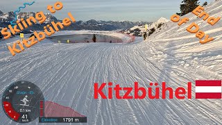 4K Skiing Kitzbühel End of Day Ski to Kitzbühel via StreifFamilienabfahrt Austria GoPro HERO11 [upl. by Walters416]