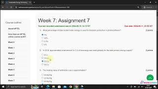 NPTEL Sustainable Energy Technology Week7 Assignment7 Solution JULY 2024 [upl. by Demetri]