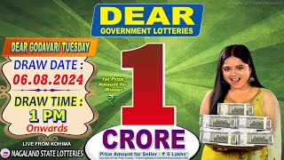 NAGALAND STATE LOTTERIES DEAR GODAVARI TUESDAY DRAW DATE 06082024 DEAR GOVERNMENT LOTTERIES [upl. by Imugem]