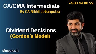 Dividend Decisions  Gordons Model Detailed Explanation  CA Intermediate  Financial Management [upl. by Missy]