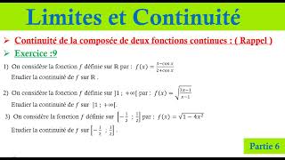 Continuité dune fonction  continuité de la composée de deux fonctions  exercice  2bac PC  SVT [upl. by Wehrle737]