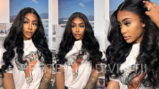 A GLUELESS 13X4 LACE FRONT QUICK WIG INSTALL ft Unice Hair  PETITESUE DIVINITII [upl. by Ethan463]