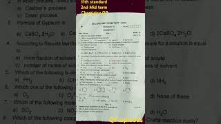 11th chemistry 2nd mid term qp Kancheepuram district 2024 [upl. by Eenram458]