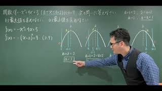 数学Ⅰ 二次関数前半 85 定義域の幅が2の2次関数の最大と最小 [upl. by Eetsud]