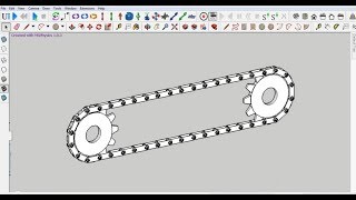 Chain and Sprocket Design Assembly and Motion Animation in SketchUp MsPhysics [upl. by Cope]