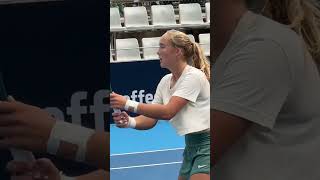 World No 22 Mirra Andreeva trains for her 2024 China Open opener as the 17yearold to take on Begu [upl. by Abebi]