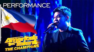 Marcelito Pomoy Sings “We Are The Champions” in America’s Got Talent  The Champions [upl. by Aicelet]