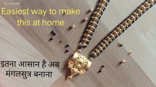 Long mangalsutra design13 how to make gold patti mangalsutra with black beads [upl. by Naxela413]