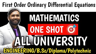 Differential Equation of First Order and First Degree Oneshot MathematicsEngineeringBScDiploma [upl. by Sell350]