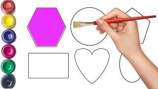 2D shapes drawing activity for kidshow to draw shapes 2d shapescolors song preschool learning1 [upl. by Alohcin]