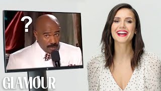 Nina Dobrev Reacts to Viral Pop Culture Moments  Glamour [upl. by Alleunam]