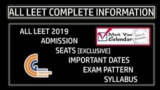 📢 ALL LEET EXAM  IMPORTANT DATES  PATTERN  SYLLABUS  EXCLUSIVE INFORMATION IPU  GCC [upl. by Ahsietal]