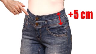 How to upsize jeans in the waistband to fit you perfectly  how to upsize the waist [upl. by Orecul]