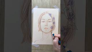 色画用紙に水彩色鉛筆でドローイング shorts short drawing sketch スケッチ ドローイング アイデアスケッチ 鉛筆 人物デッサン アナログイラスト [upl. by Mita]