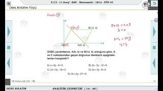 11 Sınıf Matematik  Analitik Geometri  3 📏 [upl. by Ambrosine]