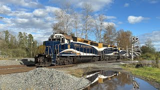 Land Cruise Rocky Mountaineer 609 Passenger Train  Surrey BC Canada 04OCT24 GP402 8017 Leading [upl. by Notwen791]