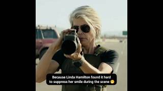 Terminator Dark Fate Linda Hamiltons Smile Challenge amp Arnolds Billing Surprise shorts Short [upl. by Ennasor]