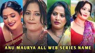 Anu Maurya Top 10 Web Series Name I Anu Maurya Web Series List I Filmi Details [upl. by Anpas]