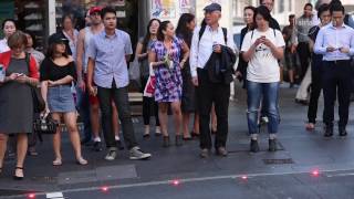 Sydney inground pedestrian lights switch on [upl. by Catherina]