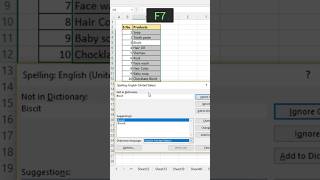 spell check in single click in Excel shorts viral advanceexcel [upl. by Sallee]