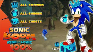 Sonic Boom Rise of Lyric 100 Playthrough  Cliffs Excavation Site Collectibles Guide [upl. by Ielirol]