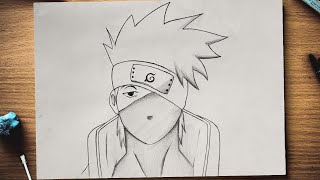 How To Draw Kakashi Hatake  How to Draw Anime Step By Step  Easy Drawing Ideas For Beginners [upl. by Eetsirhc]