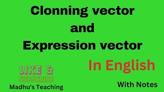 Cloning and expression vector llgenecloning geneticingineeringcloningexpression vector [upl. by Ayatnahs]