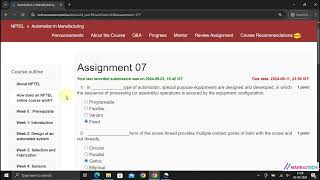 NPTEL Automation in Manufacturing Week7 Assignment7 Solution August 2024 [upl. by Eintruok518]
