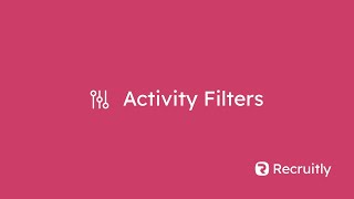 Activity Filters [upl. by Ebner]