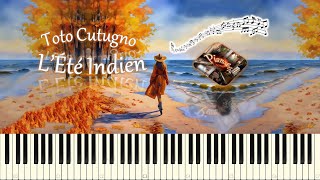 LÉté Indien Toto Cutugno Joe Dassin piano tutorial НОТЫ  MIDI [upl. by Norty]