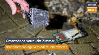 BAD SALZSCHLIRF Smartphone verraucht Zimmer  Brandmeldeanlage verhindert Schlimmeres [upl. by Bibah]