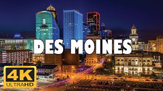 Des Moines Iowa USA 🇺🇸  4K Drone Footage [upl. by Yffat]