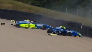 French F4 2024  Dijon Race 2  Big Start Crash [upl. by Nirual]