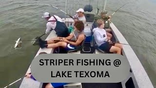 Striper Fishing 2024  Texoma  Finally Fishing Guide Service [upl. by Adnirol]