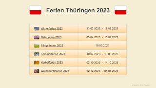 Ferien Thüringen 2023 [upl. by Nolra]