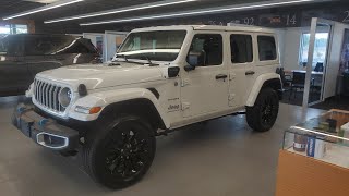 2024 Jeep Wrangler Sahara 4Xe 20L Turbo White  63175  Walkaround [upl. by Nicodemus]