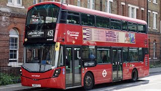 London Bus Route 452  Ladbroke Grove to Vauxhall  Subtitles [upl. by Erbes]