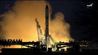 Blastoff Russian Soyuz rocket launches Progress 90 cargo ship to space station [upl. by Audrey]