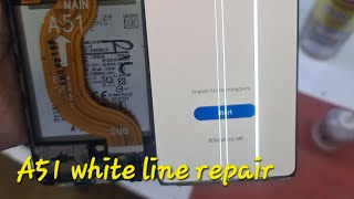 samsung galaxy A51 screen white line fix  samsung a51 white line on screen fix  white line [upl. by Abell]