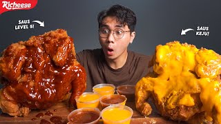 KAPOK MUKBANG MENU BARU RICHEESE FIRE WHOLE CHICKEN L4MBUNG GAK AMAN🥵 [upl. by Eeram481]